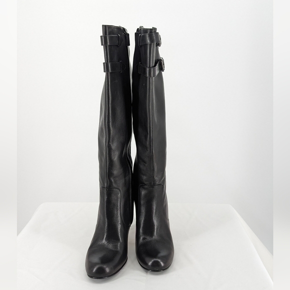 Cole Haan Calf High Heel Boots Black 8 leather fall winter preppy classic - Picture 3 of 16